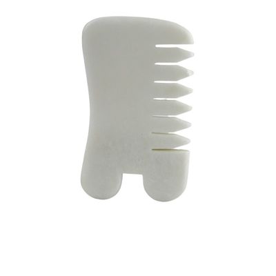 Jade Blanc Guasha Outils de pommade pour les cheveux Massage Scraping Outil de massage Gua Sha Comb Jade Pour le visage Cou Tête Et Corps