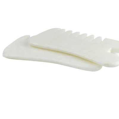 Jade Blanc Guasha Outils de pommade pour les cheveux Massage Scraping Outil de massage Gua Sha Comb Jade Pour le visage Cou Tête Et Corps