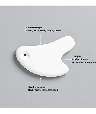Outil de massage en céramique de Guasha pour le drainage lymphatique et carte Gua Sha de qualité médicale