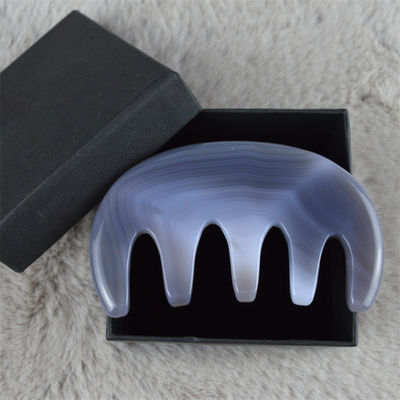 Massageur naturel Agate Peigne de poche Large Peigne à dents SPA Gua Sha Massage du cuir chevelu Brosse Outil de soins capillaires