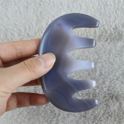 Massageur naturel Agate Peigne de poche Large Peigne à dents SPA Gua Sha Massage du cuir chevelu Brosse Outil de soins capillaires