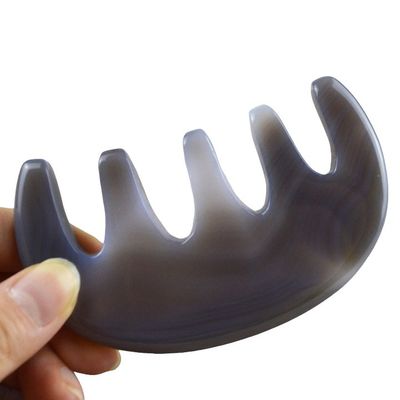 Massage du corps Agate naturel Gua Sha Crâne Massage de la tête Peigne Guasha Facial Spa Soins de la peau Salon de beauté Outil Brosse à cheveux