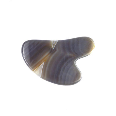 Outils de massage soins de la peau Guasha visage avec 100% véritable grise naturel Agate Facial Guasha Outil et gris Jade Gus Sha Stone masseur