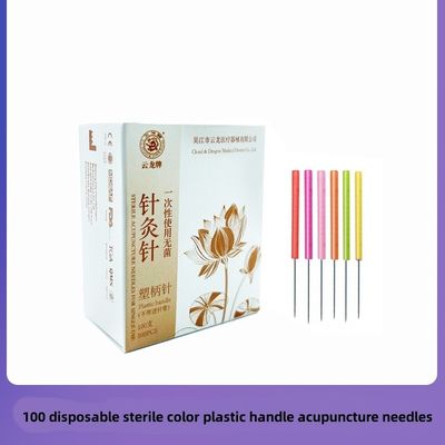 Outils de massage 100 PCS Moins de douleur Colorier manche en plastique Aiguilles d' acupotomie Petit couteau Aiguille pour logo personnalisé disponible