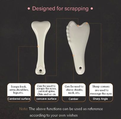 Outil de massage Gua Sha en céramique blanche pour l'acupression