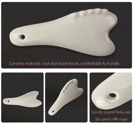 Outil de massage Gua Sha en céramique blanche pour l'acupression