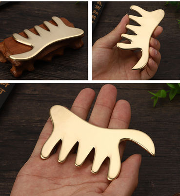 Peigne de cuivre d'or Brass Gua Sha Board Massage du corps Outil pour l'acupuncture SPA grattage