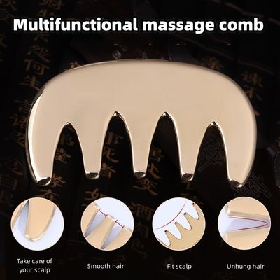 Outils de massage en cuivre Guasha Métal Coiffure en laiton Coiffure en cuivre Coiffure d'acupuncture Appareil de scalping point pour la tête Coiffure d'acupuncture
