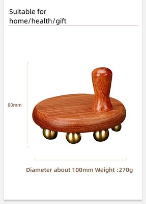 Logo personnalisé Levez le nerf du cuir chevelu Outil Guasha Brass Outils de massage du cuir chevelu en bois Pour la tête du corps Massage du cuir chevelu Gua Sha Nerve