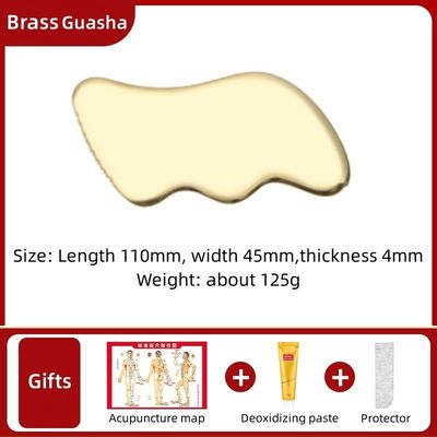 Logo personnalisé Disponibled Brass Metal Gua Sha Scraping Board pour le massage facial Spa Massageur Meridien Massage Outil de soin de la peau à la maison
