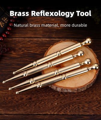 Penne à bâton pour l'acupression de la sonde du corps en métal Therapie d'acupression en laiton avancé Massageur d'oreille pour le massage du corps