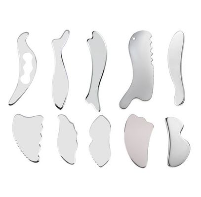 Massage musculaire Logo personnalisé Massageur Produits en acier inoxydable 304 Outil Guasha Forme de cœur Gua Sha Acier inoxydable