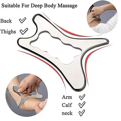 Propriétés 304 en acier inoxydable Gua Sha planche de massage du cuir chevelu pour les soins de la santé de la peau et le masseur de relaxation musculaire fasciale