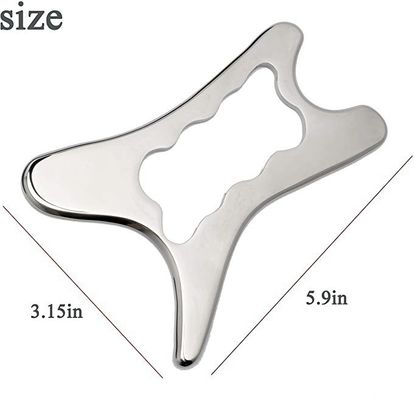 Propriétés 304 en acier inoxydable Gua Sha planche de massage du cuir chevelu pour les soins de la santé de la peau et le masseur de relaxation musculaire fasciale