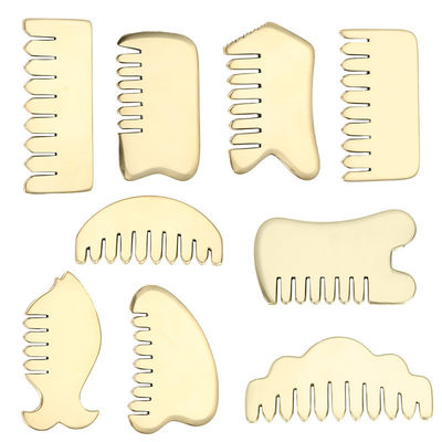 Massage musculaire Outil de planche d'or Gua Sha pour le cuivre naturel Guasha tête de pierre Massageur de cheveux Salon de beauté