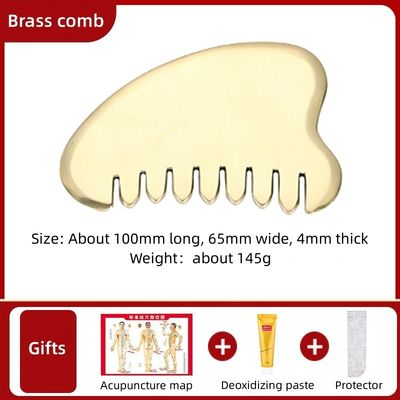 Massage musculaire Outil de planche d'or Gua Sha pour le cuivre naturel Guasha tête de pierre Massageur de cheveux Salon de beauté