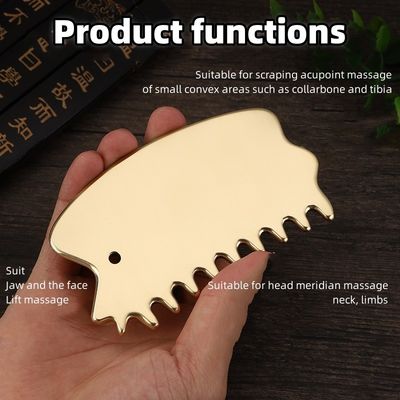 Outil de massage des muscles du corps en laiton naturel Gua Sha Board Peigne du cuir chevelu Guasha tête en pierre Massageur de cheveux Salon de beauté