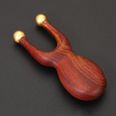 Outil de massage Guasha à double extrémité en laiton de bois de santal, réflexologie manuelle pour les yeux, le nez et le corps.