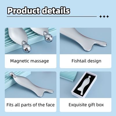 Massageur de spa pour le visage Plaque de grattage en alliage de zinc d'argent Gua Sha pour le massage de point d'acupression du méridien Outil de salon de beauté
