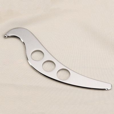 Tableau de massage du cuir chevelu en argent Gua Sha en acier inoxydable 304 pour la relaxation musculaire et le sport