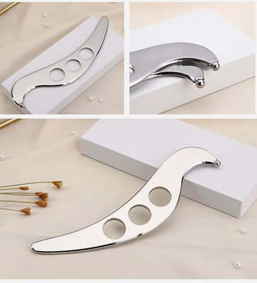 Tableau de massage du cuir chevelu en argent Gua Sha en acier inoxydable 304 pour la relaxation musculaire et le sport