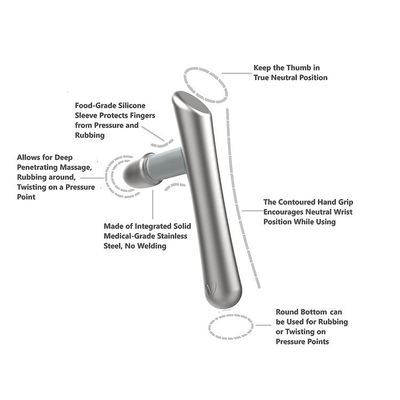 L'outil de massage en acier inoxydable T-bar cible parfaitement les points de déclenchement, la thérapie de libération myofasciale et le moteur des tissus profonds.