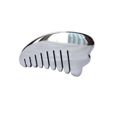 Corne d'argent en forme d'acier inoxydable Gua Sha cuir chevelu Peigne de massage Guasha tête de pierre Massageur de cheveux Salon de beauté