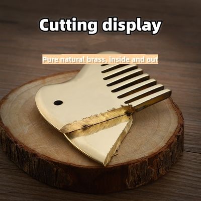 Ours en laiton naturel Gua Sha Outil de planche pour le massage du cuir chevelu peigne Guasha tête de pierre masseur de cheveux Salon de beauté