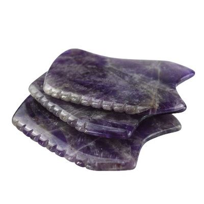 Pierre de grattage violette Gua Sha Outil de massage pour l'améthyste Crystal Facial Guasha Board et le jade naturel