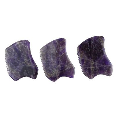 Pierre de grattage violette Gua Sha Outil de massage pour l'améthyste Crystal Facial Guasha Board et le jade naturel