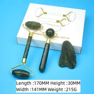2024 Black Jade Roller Gua Sha Set pour le massage corporel et le soin du visage 100% naturel à double tête