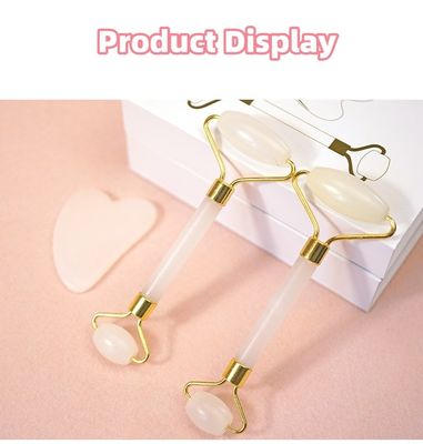 Massage musculaire Afghane rouleau de jade blanc et jeu de Gua Sha pour le massage du corps avec la pierre de jade naturel Guasha