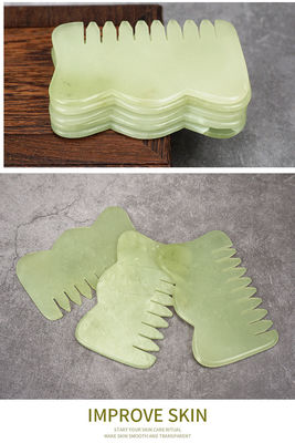 Équipement de massage de la tête Peigne de cheveux de jade Peigne de massage Guasha pour la beauté et les propriétés de Xiuyan Jade