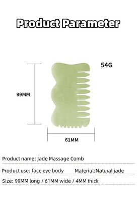 Peigne à cheveux naturel Xiuyan Jade Gua Sha Acupoint Massage Peigne à cheveux pour la relaxation de la tête