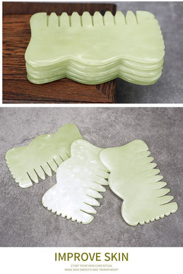 Peigne à cheveux naturel Xiuyan Jade Gua Sha Acupoint Massage Peigne à cheveux pour la relaxation de la tête