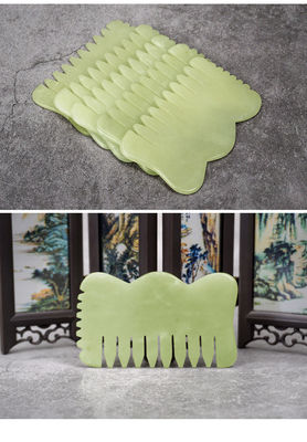 Peigne à cheveux naturel Xiuyan Jade Gua Sha Acupoint Massage Peigne à cheveux pour la relaxation de la tête