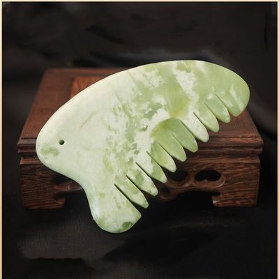Équipement de massage de la tête Xiuyan Jade Gua Sha Acupoint de massage des cheveux Peigne du cuir chevelu Massageur Massage musculaire Fonction