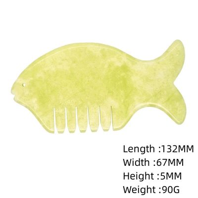Équipement de massage de la tête 2024 Produit Xiuyan Jade Comb Guasha Jade Stone Scraping Tableau de massage en vert et jaune
