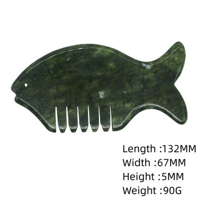 Équipement de massage de la tête 2024 Produit Xiuyan Jade Comb Guasha Jade Stone Scraping Tableau de massage en vert et jaune