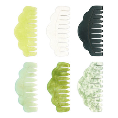 100% de Jade Vert Naturel Rose Quartz Guasha Et Obsidien Noir Blanc Jade Peigne de Cheveux Guasha Outil de Massage Pour le Peigne de Massage de la Tête