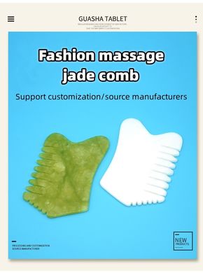 Massageurs de cheveux de tête avec acupuncteur Traitement des points de déclenchement de la thérapie de la tête Jade pierre Gua Sha Comb Massage outils