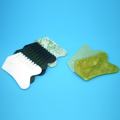 Massageurs de cheveux de tête avec acupuncteur Traitement des points de déclenchement de la thérapie de la tête Jade pierre Gua Sha Comb Massage outils
