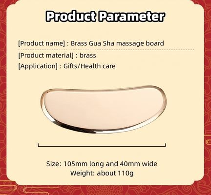 Outil de massage professionnel en or en cuivre en laiton Manche de massage du visage Guasha Board avec haute qualité