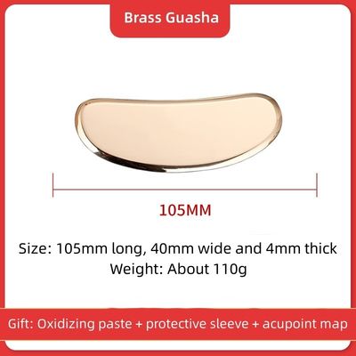 Outil de massage professionnel en or en cuivre en laiton Manche de massage du visage Guasha Board avec haute qualité