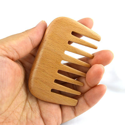 Peigne à barbe à poche peigne à cheveux en bois brun chaud peigne à cheveux en bois pour outils de massage