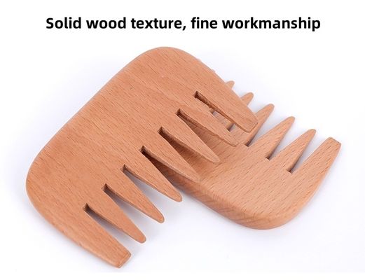 Peigne à barbe à poche peigne à cheveux en bois brun chaud peigne à cheveux en bois pour outils de massage
