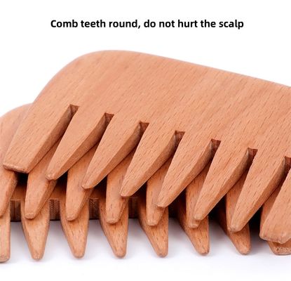Peigne à barbe à poche peigne à cheveux en bois brun chaud peigne à cheveux en bois pour outils de massage