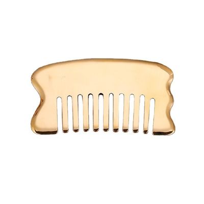 Outil de massage de la tête pour le massage des muscles Outil de massage du cuir chevelu personnalisé Outil de massage du cuir chevelu Carré Brass Gua Sha Comb Metal Copper Gua Sha Comb