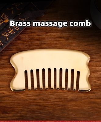 Outil de massage de la tête pour le massage des muscles Outil de massage du cuir chevelu personnalisé Outil de massage du cuir chevelu Carré Brass Gua Sha Comb Metal Copper Gua Sha Comb