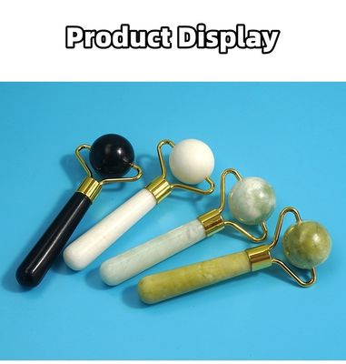 Outil de beauté faciale sphérique de la pierre de jade naturelle Gua Sha Massage Perle Roller Facial pour le corps et les soins de la peau Traitement Spa